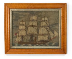 English country framed ship embroidery 3