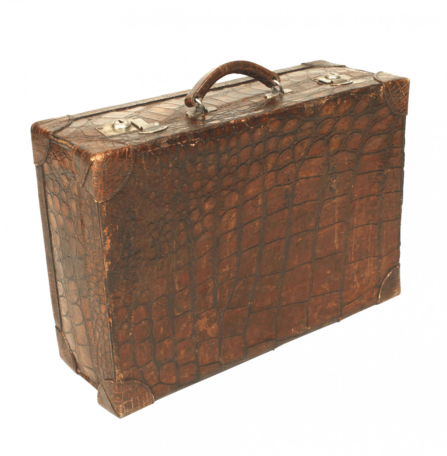 English brown crocodile valise 2