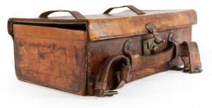 English brown leather valise 18