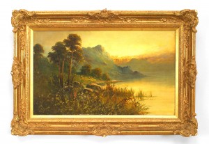 English victorian landscape of lake and mountains 5