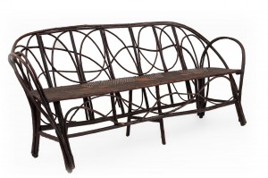 Continental rustic bent willow settee