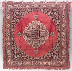 Persian orange and blue velvet table cover