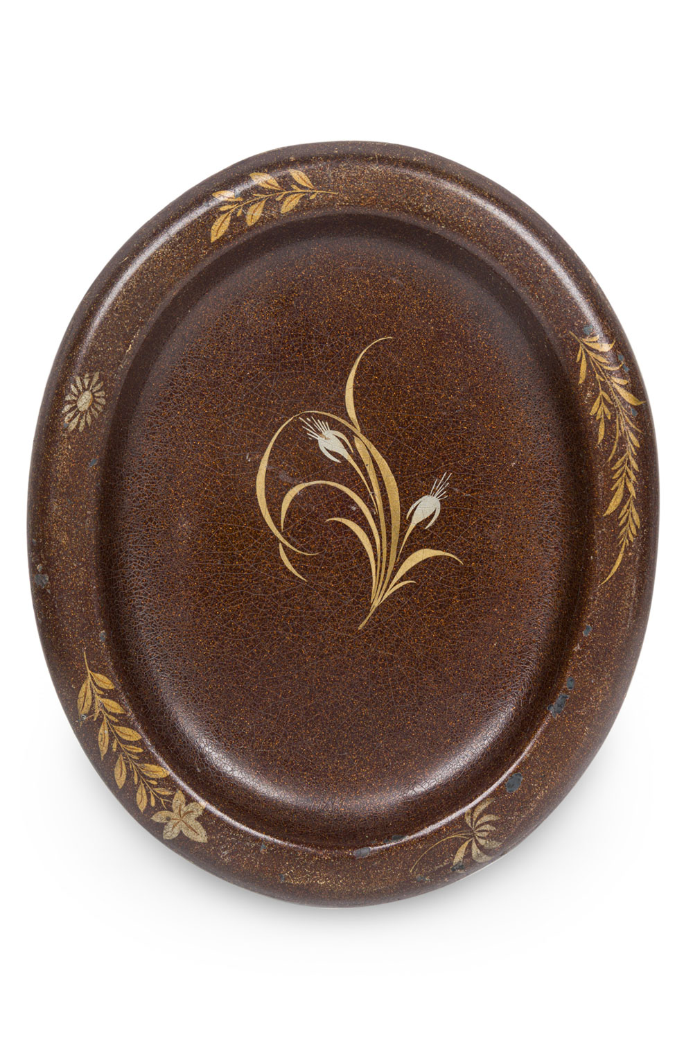 English regency brown lacquered tray