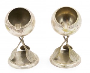 Art deco silver tennis ashtray