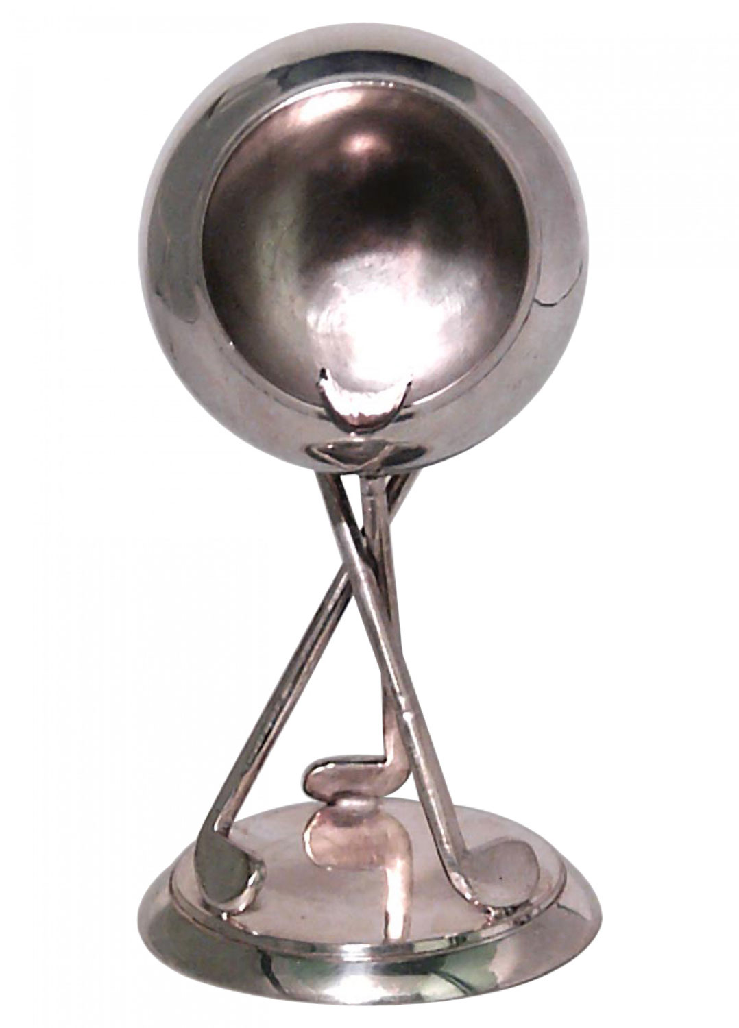 Art deco silver golf ashtray