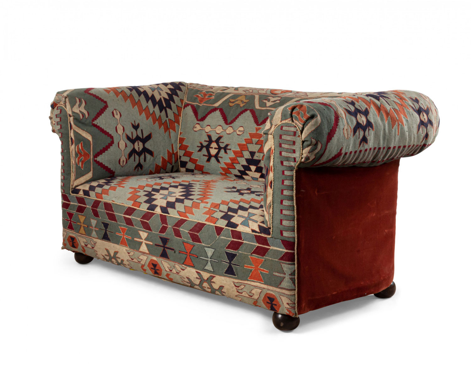 English victorian turkish kilim loveseats 1