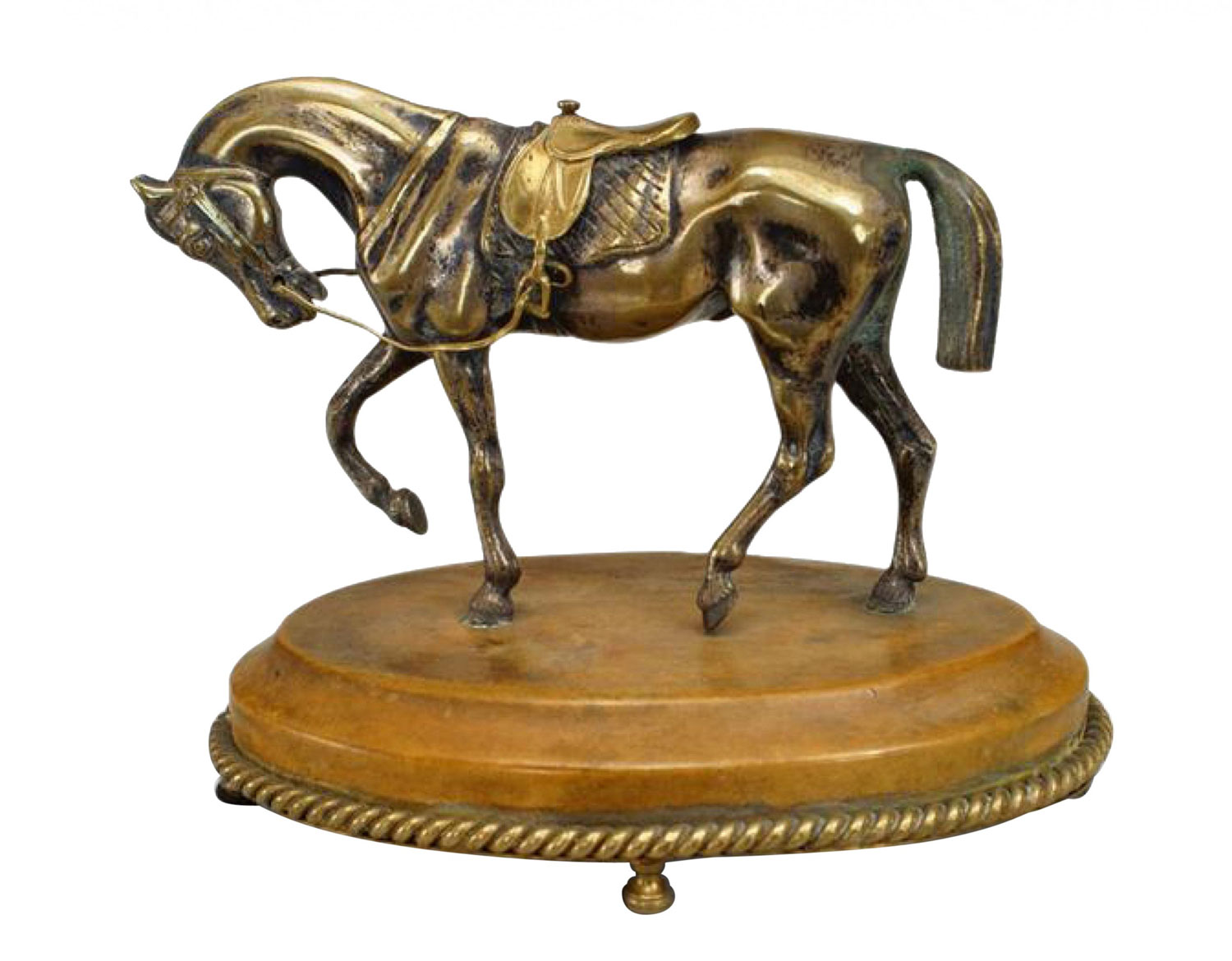 Victorian silver bronze racing horse