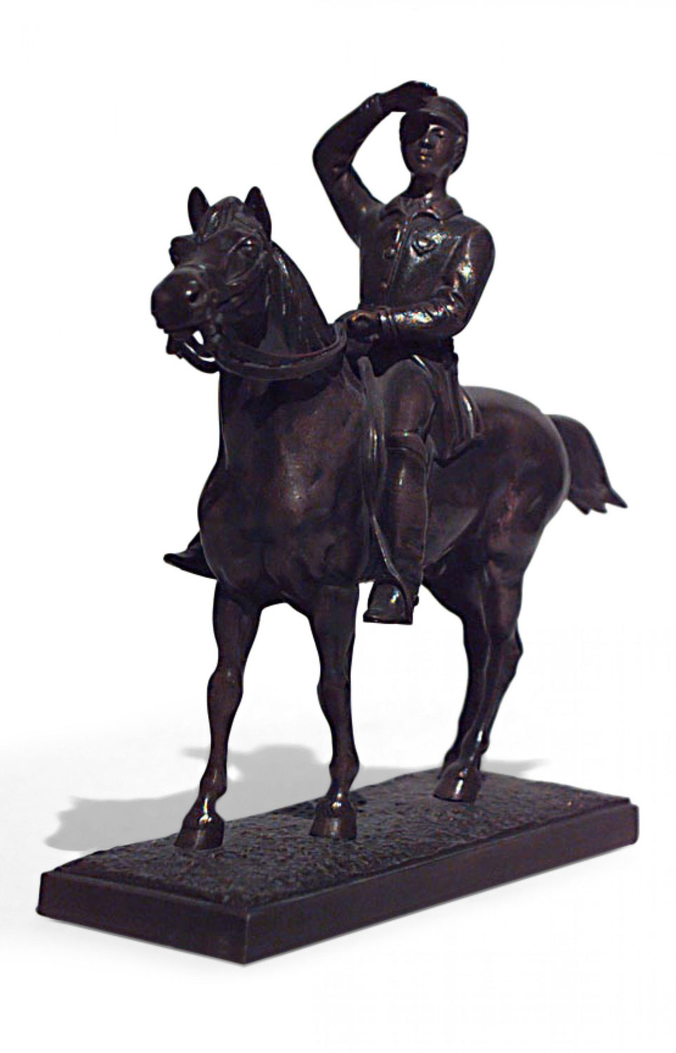 Victorian bronze horse and rider