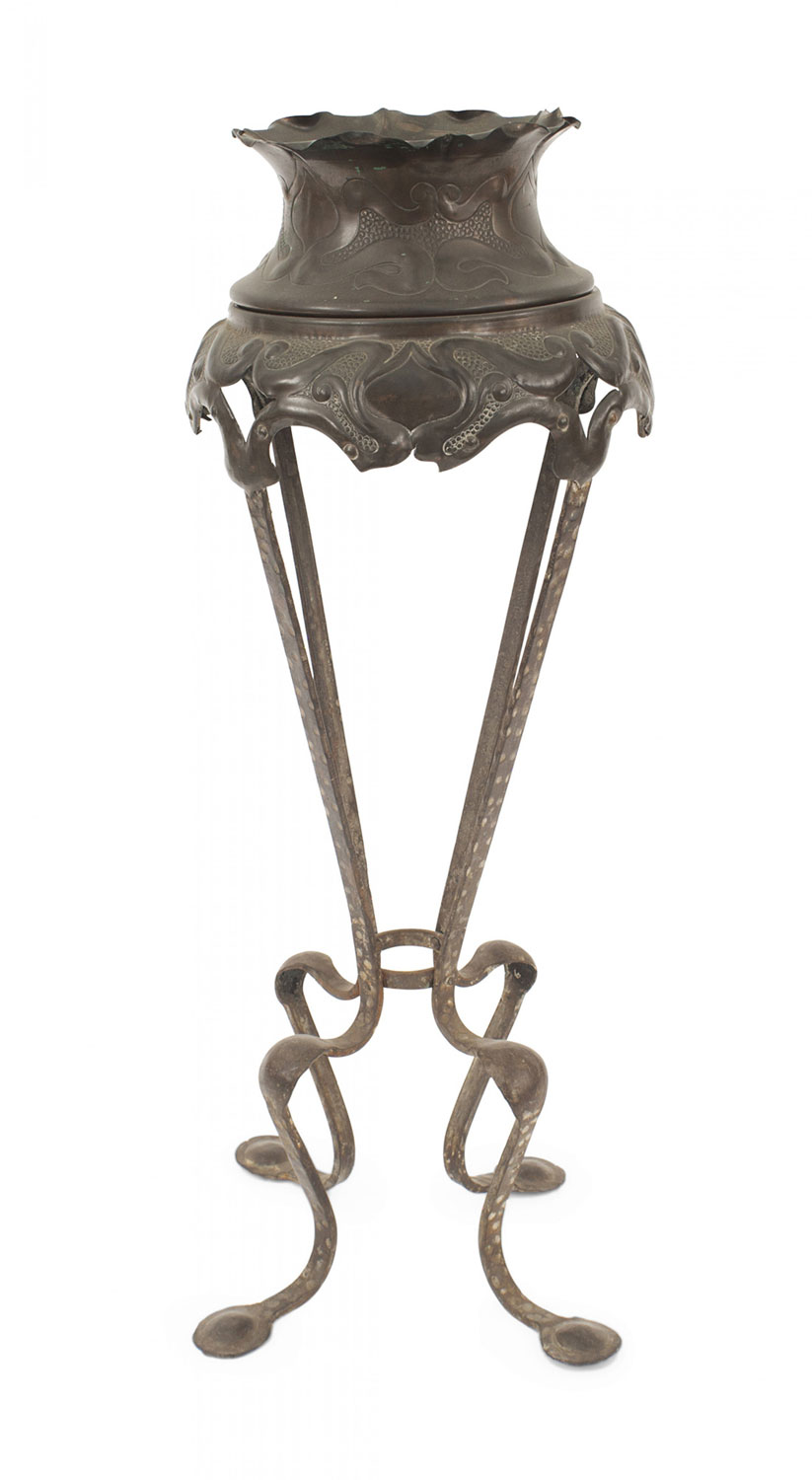 Art nouveau copper fernery