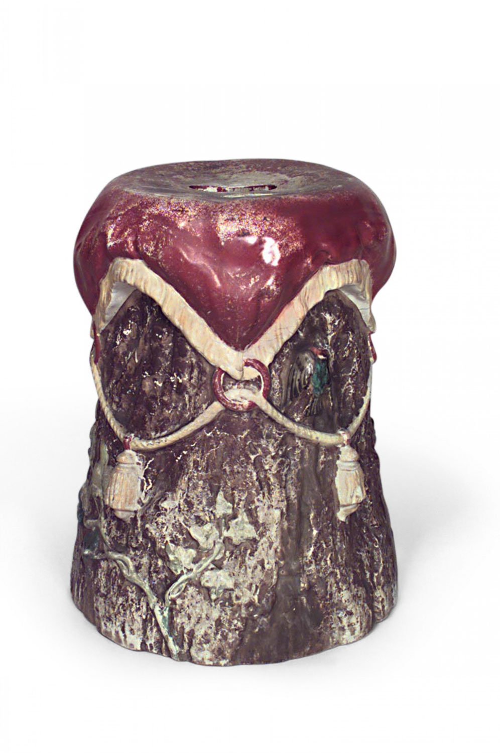 Victorian porcelain stump garden seat