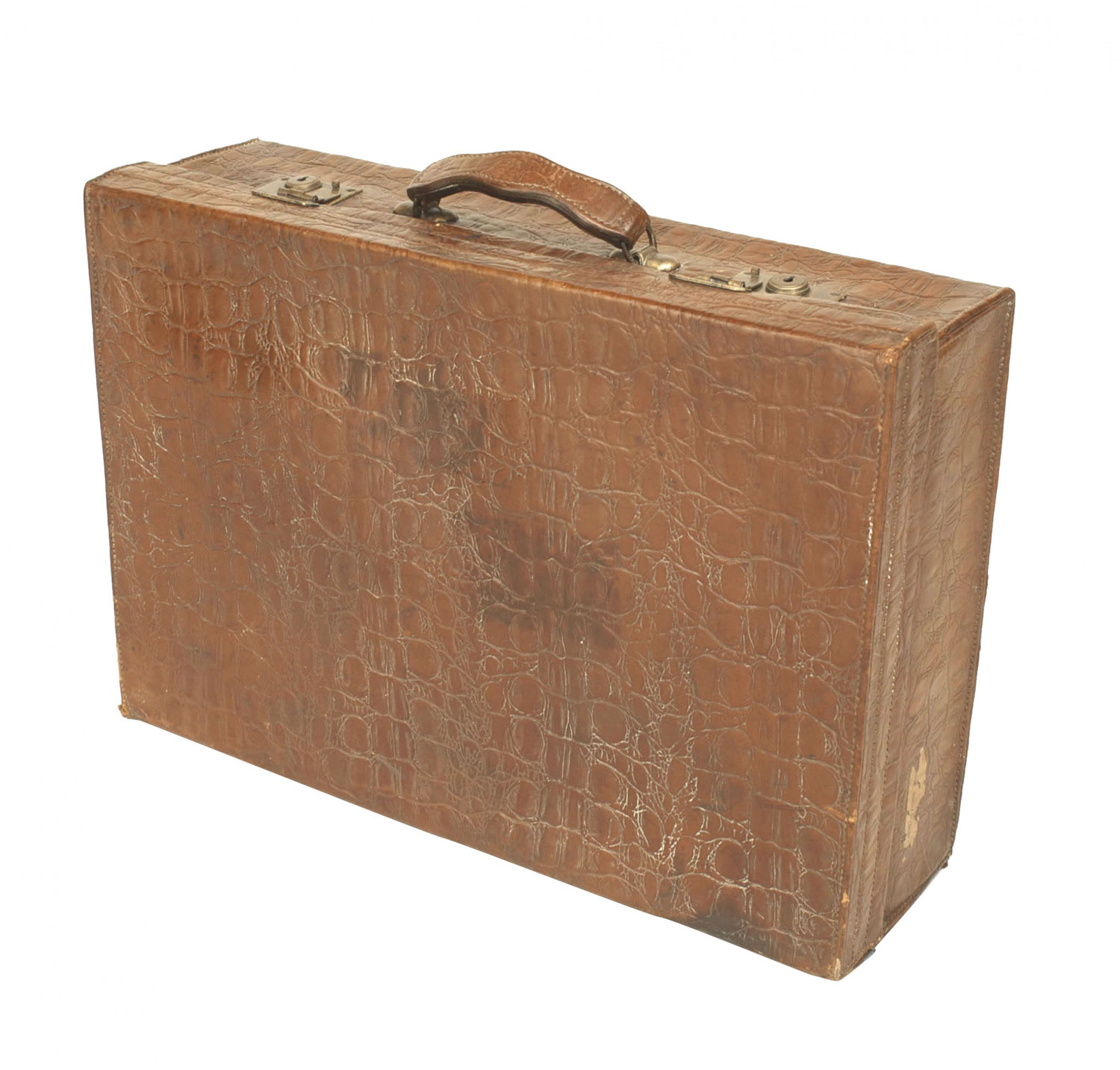 English brown crocodile valise 1