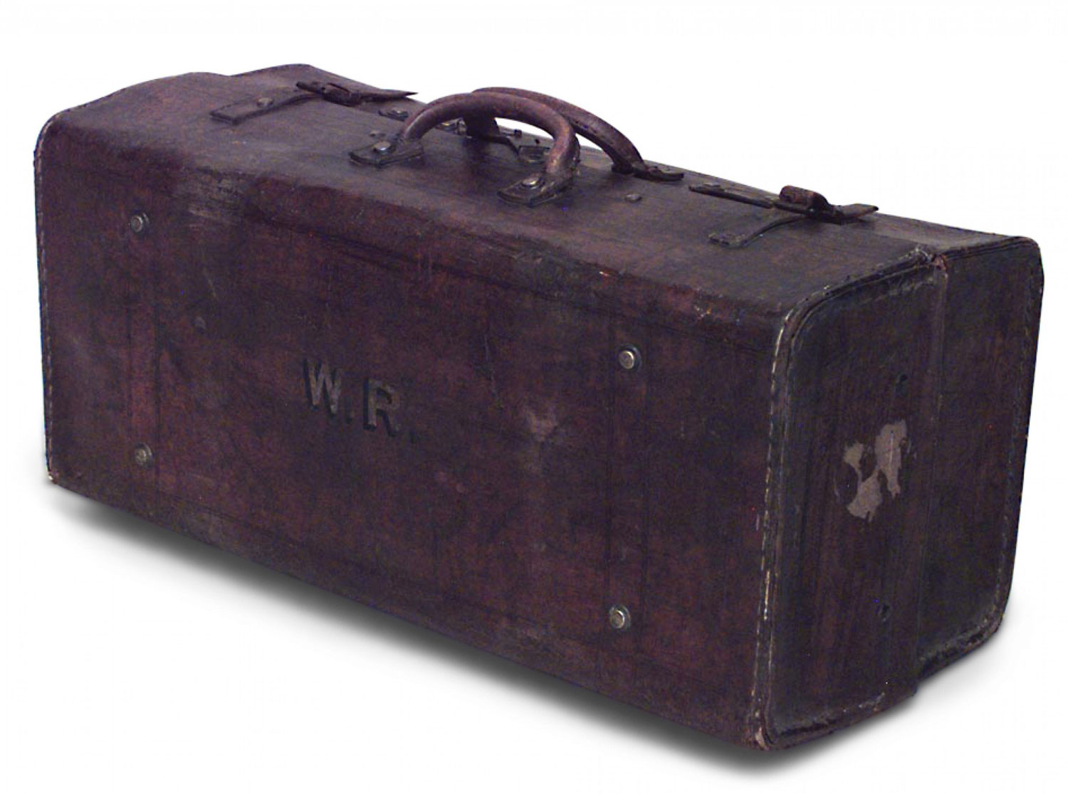 English brown leather valise