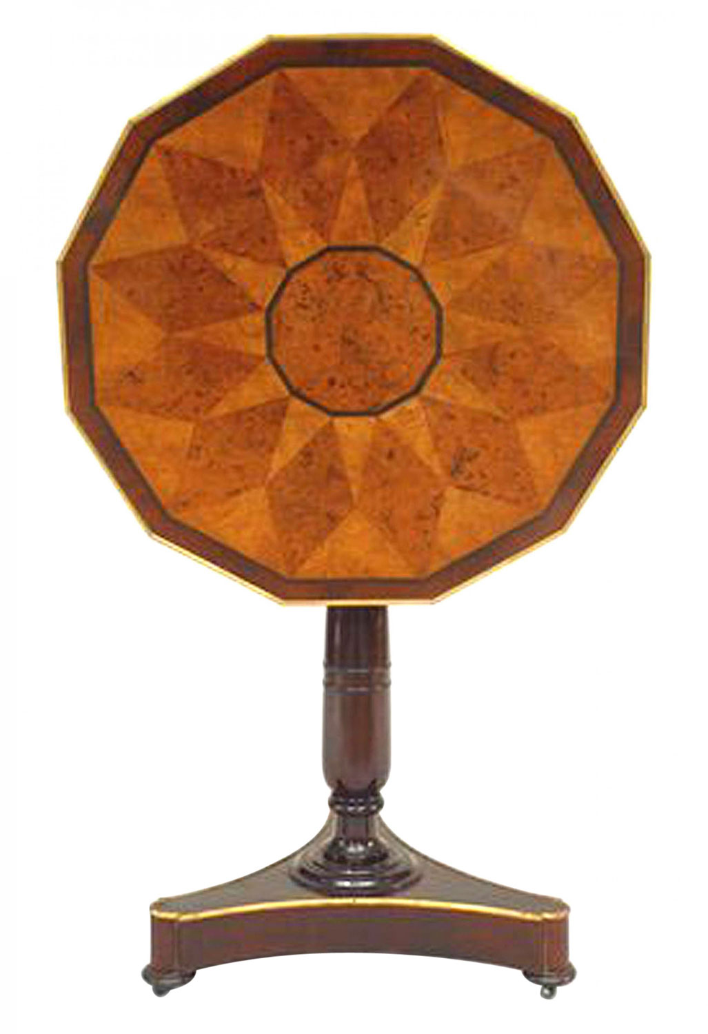 Russian neoclassic brass mahogany table