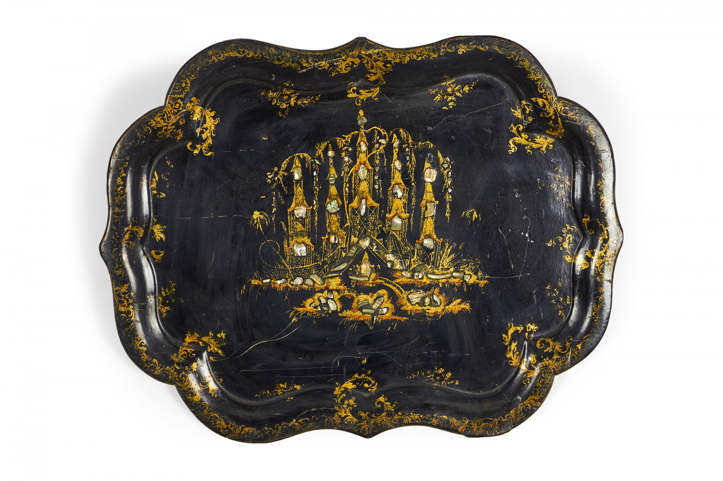 English victorian papier mache tray 3