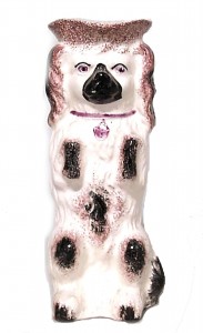 English victorian porcelain dog vase 1