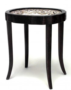 English victorian mahogany porcelain end table 1