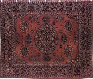 Persian red and black velvet table cover