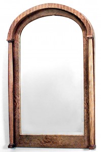 Biedermeier burl ash inlaid wall mirror 1
