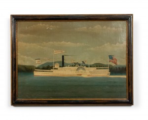 American ebonized greyhound boat painting