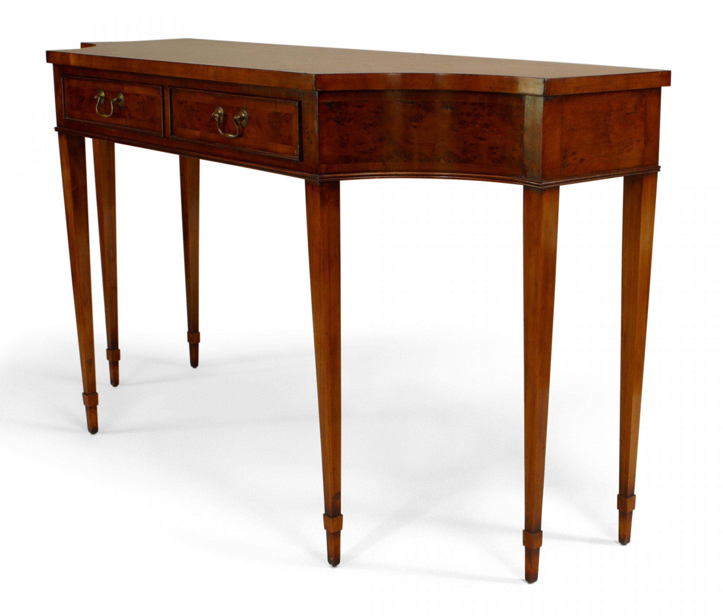 English sheraton yew wood console table 1