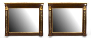 French empire style mahogany sphinx figure wall mirrors 1