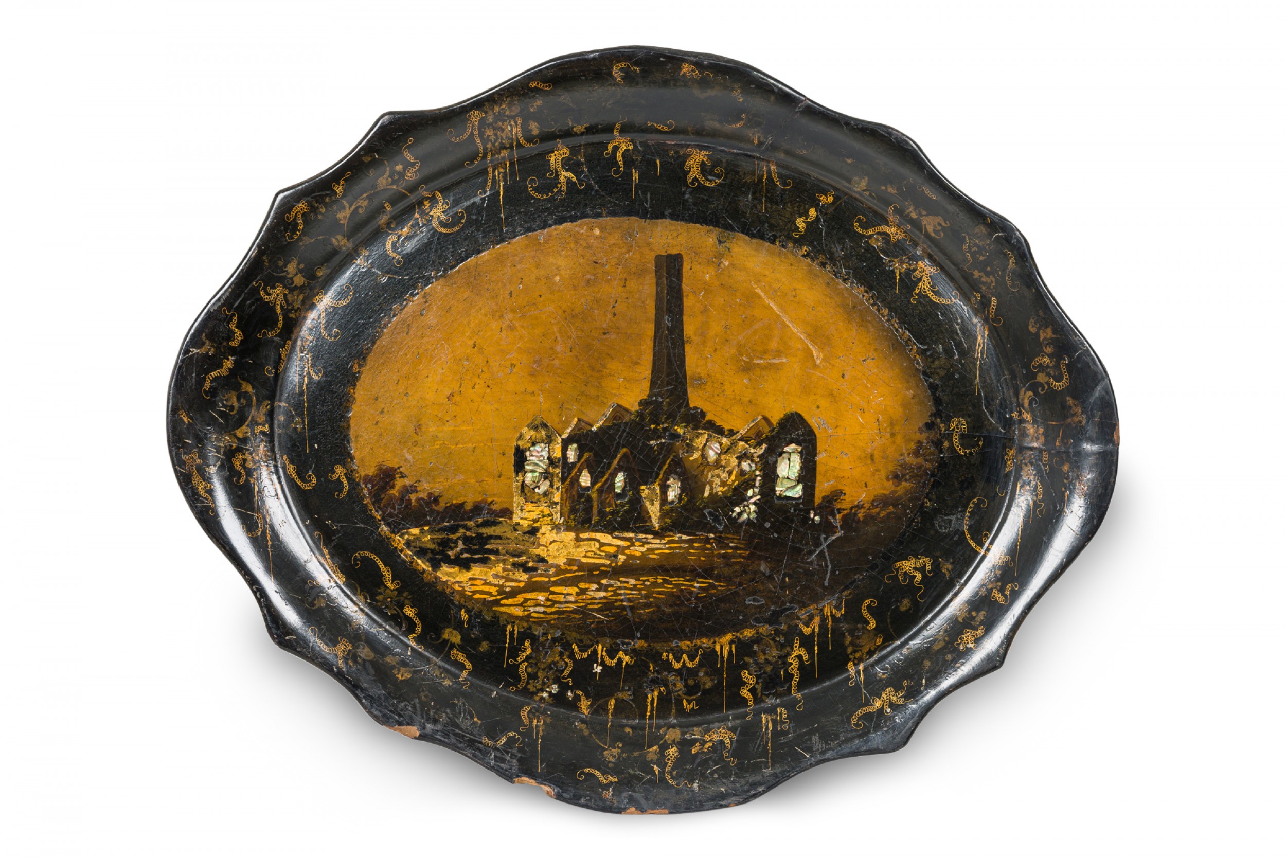 English victorian papier mache tray 4