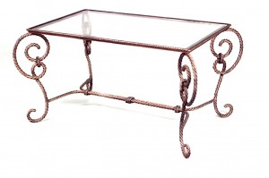Rope and tassel glass top coffee table 2