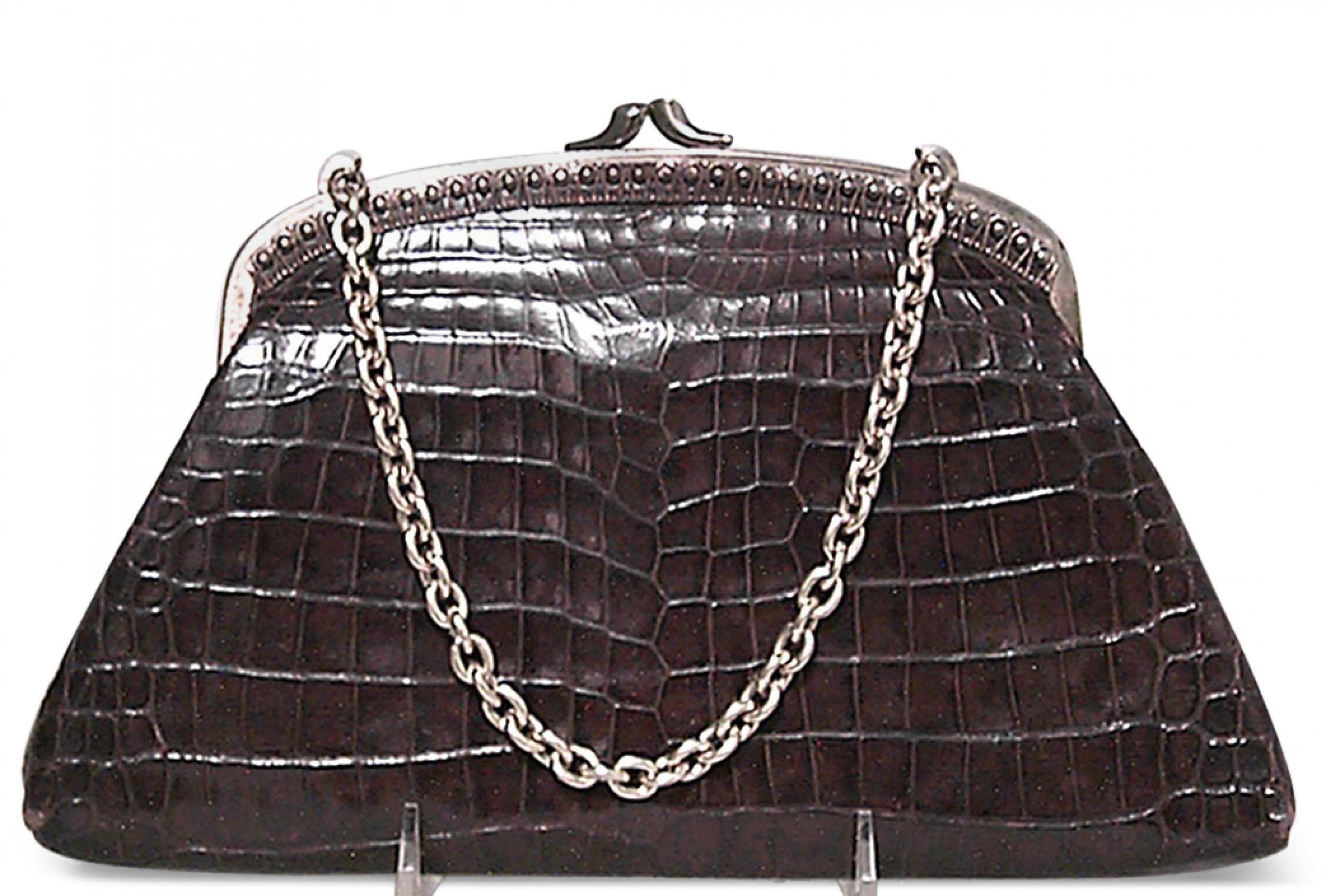 Engish art deco crocodile handbag