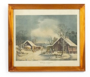 American victorian landscape of winter morning
