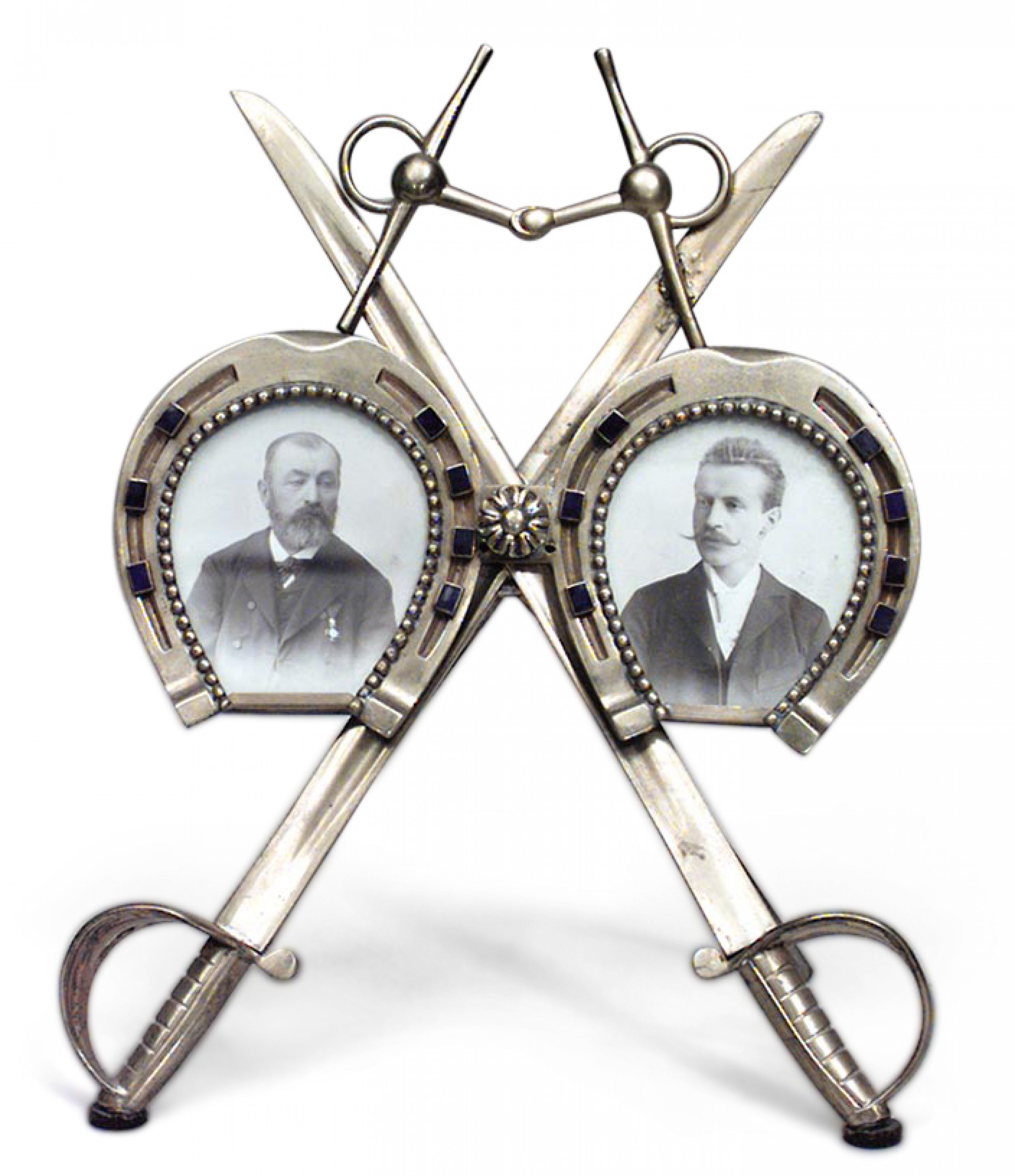 French victorian brass horseshoe picture frame