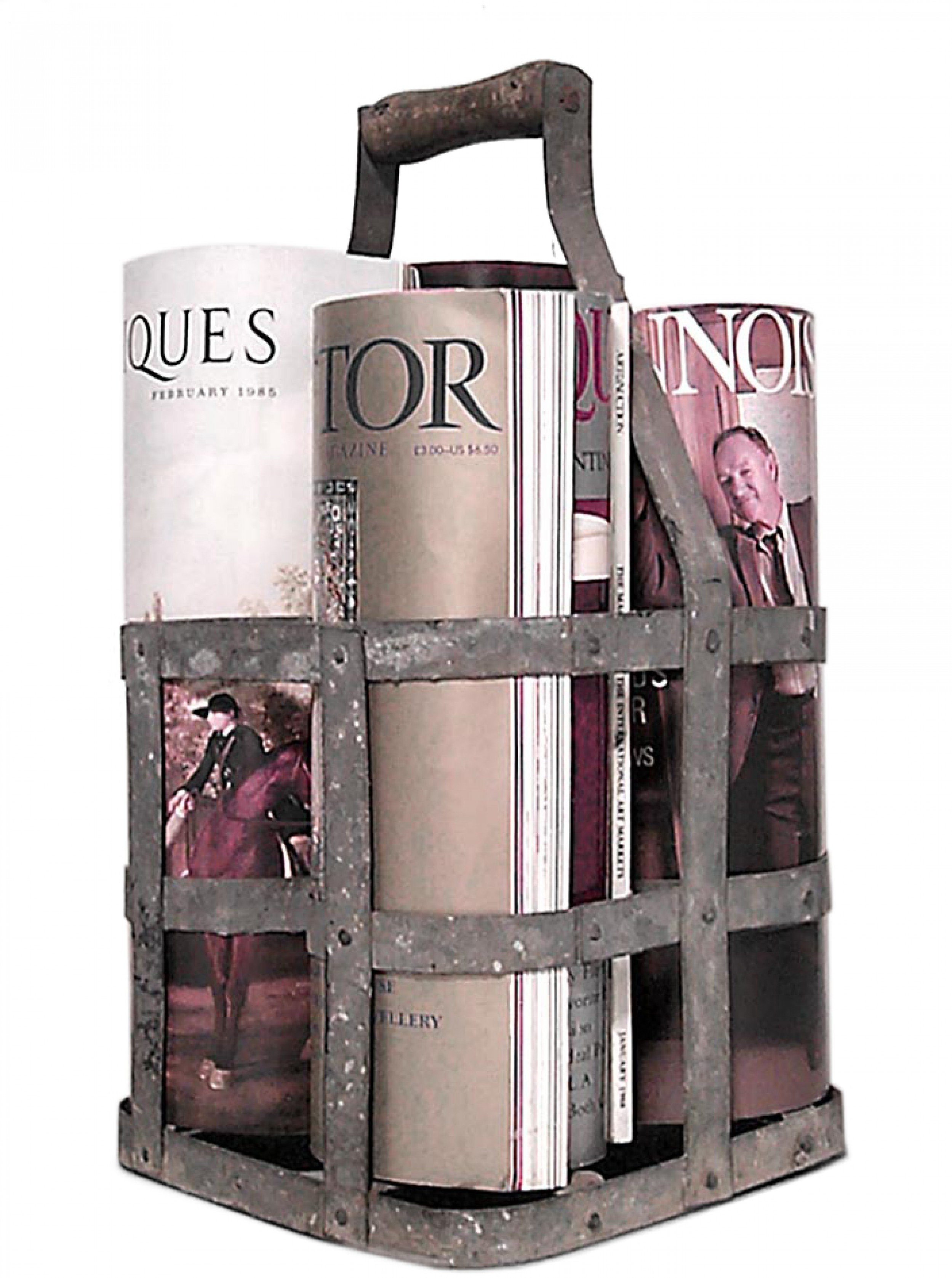 French provincial iron magazine carrier