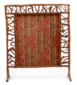 Rustic andirondack Style twig fire screen