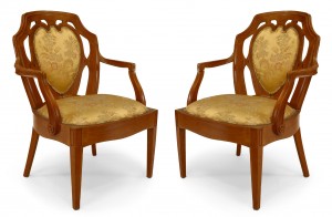 Swedish biedermeier gold floral arm chair