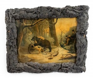 Rustic adirondack hunt scene picture 1