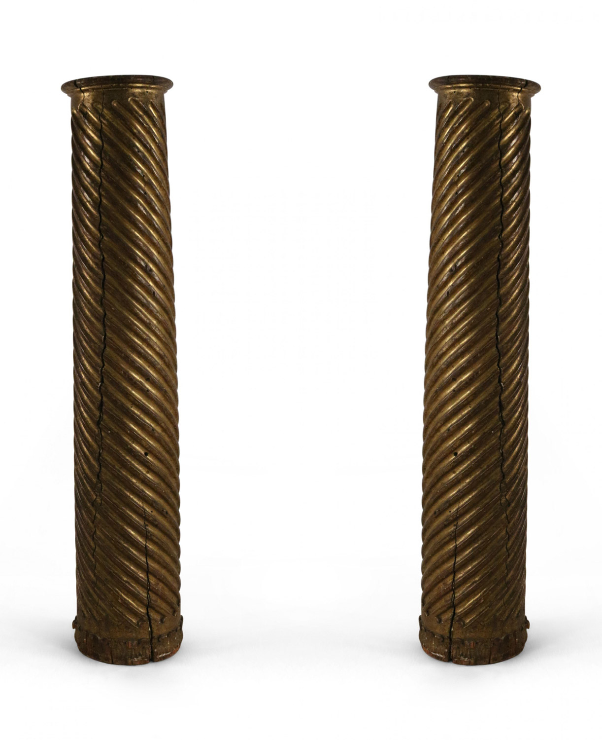 Pair french louis xvi gilt column