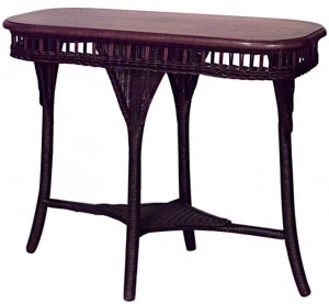 American art deco natural wicker end table 1