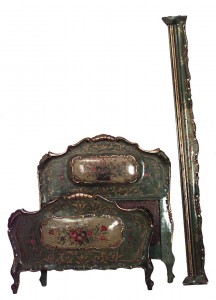 Italian venetian painted twin beds 1