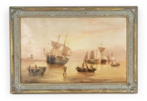 English victorian fishing boats painting
