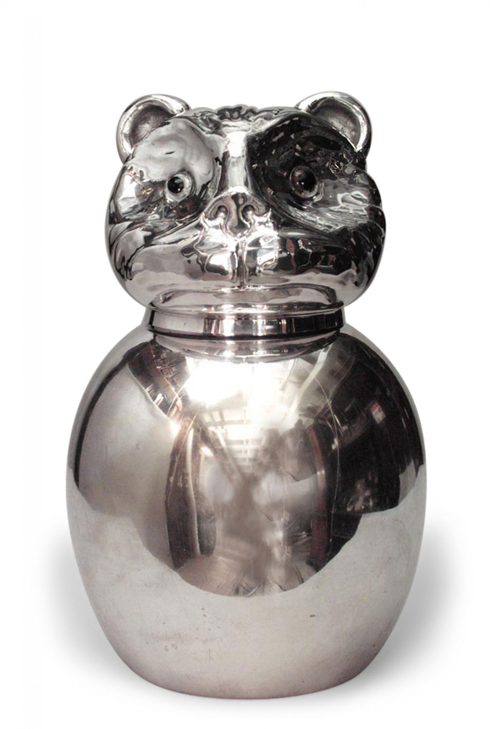 Italian mid century silver plate cat jar 1