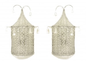 English regency beaded crystal wall sconces 1