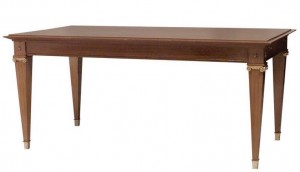 French mid century mahogany and brass dining table 1
