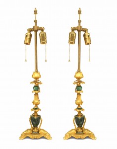 French louis xv bronze dore table lamp 2