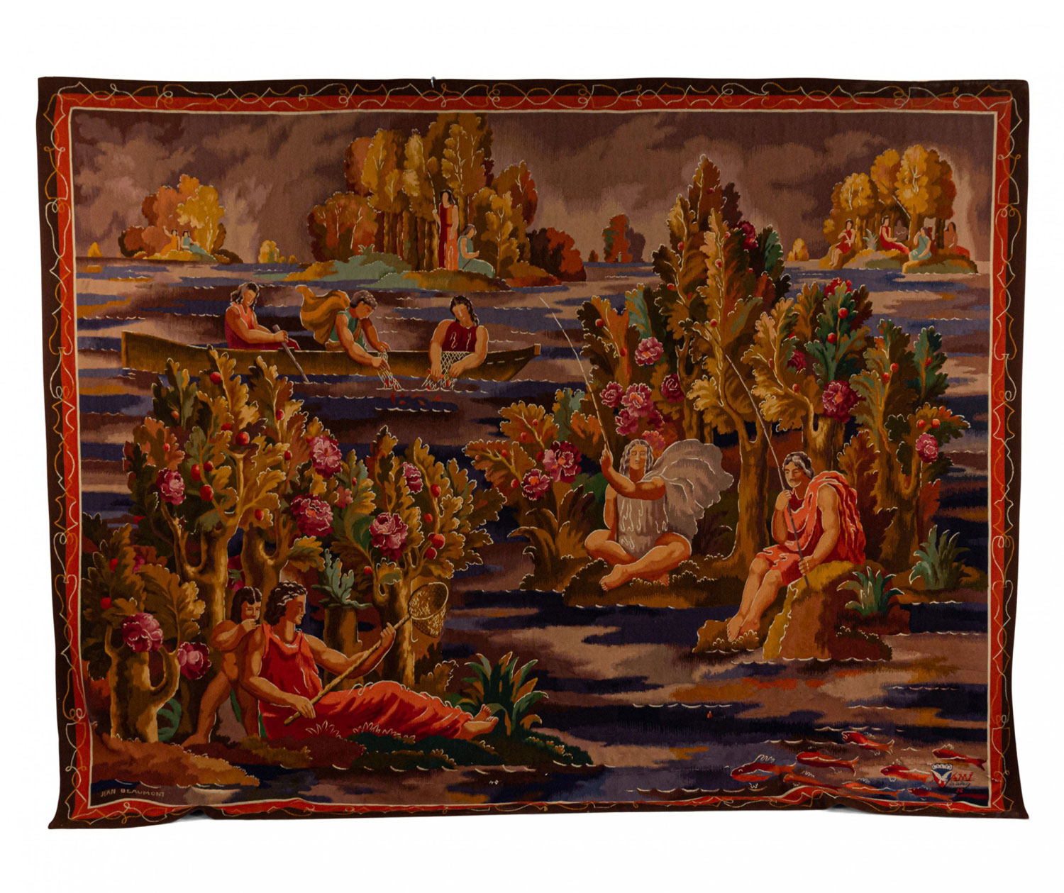 French art deco aubusson jean beaumont tapestry 1