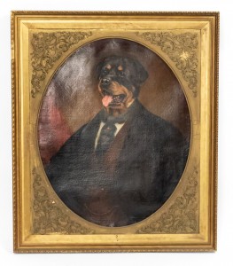 Character portrait of a dog oil painting