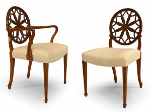 English adam style satinwood chairs