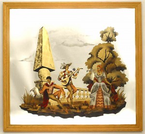 French mid century lardin painted wall mirror 1