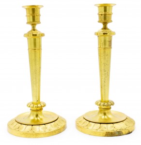 English recency bronze dore candlesticks