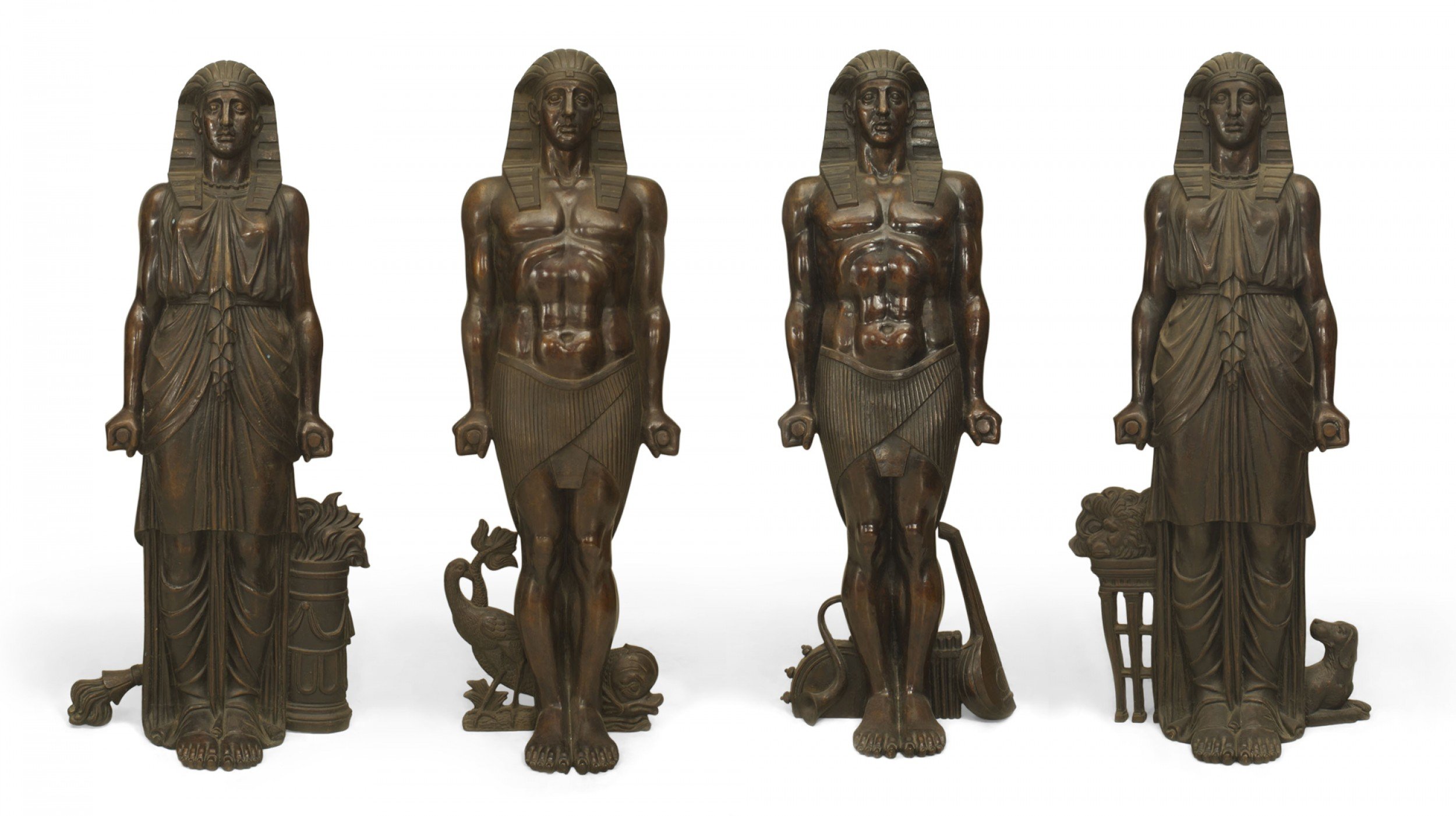 Monumental bronze egyptian figures