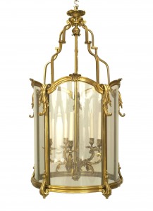 French louis xv style gilt bronze and glass lantern