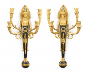 French empire style bronze gilt wall sconces 1